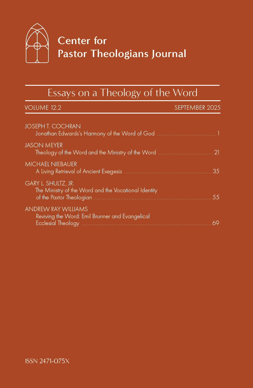 Center for Pastor Theologians Journal Vol. 12.2: Essays on a Theology of the Word