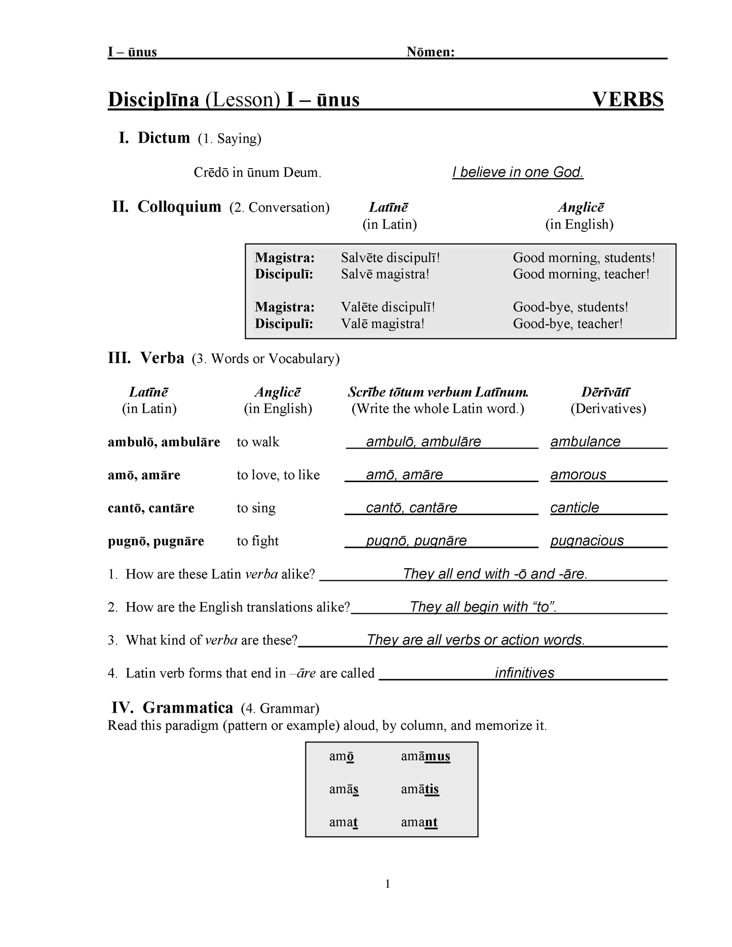 Schola Latina (Key 1): A Two-Year Interactive Latin Curriculum