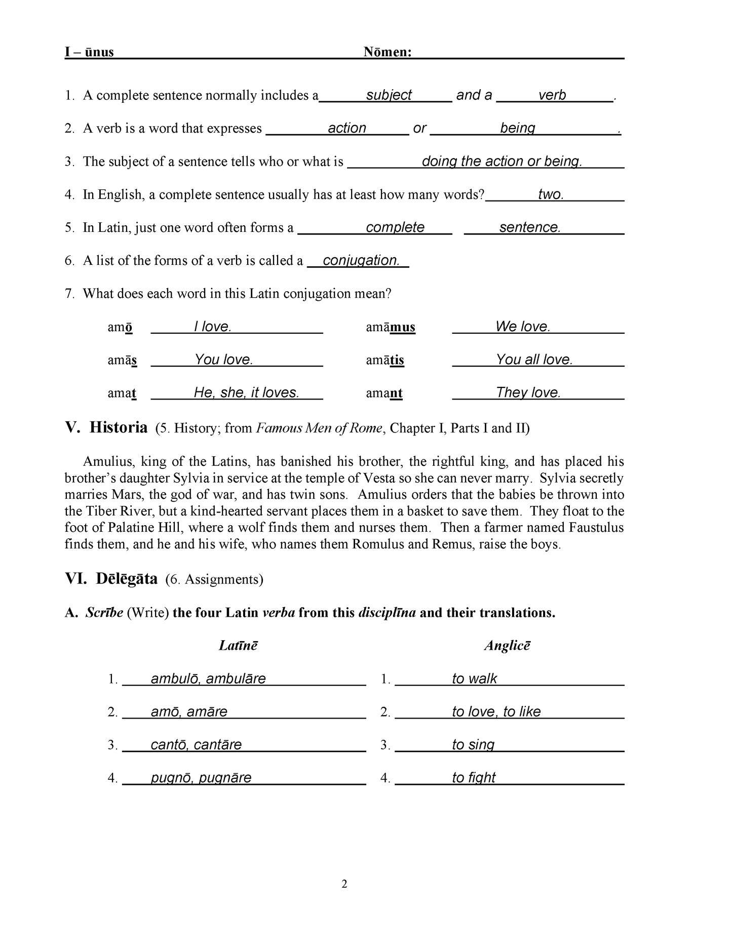 Schola Latina (Key 1): A Two-Year Interactive Latin Curriculum