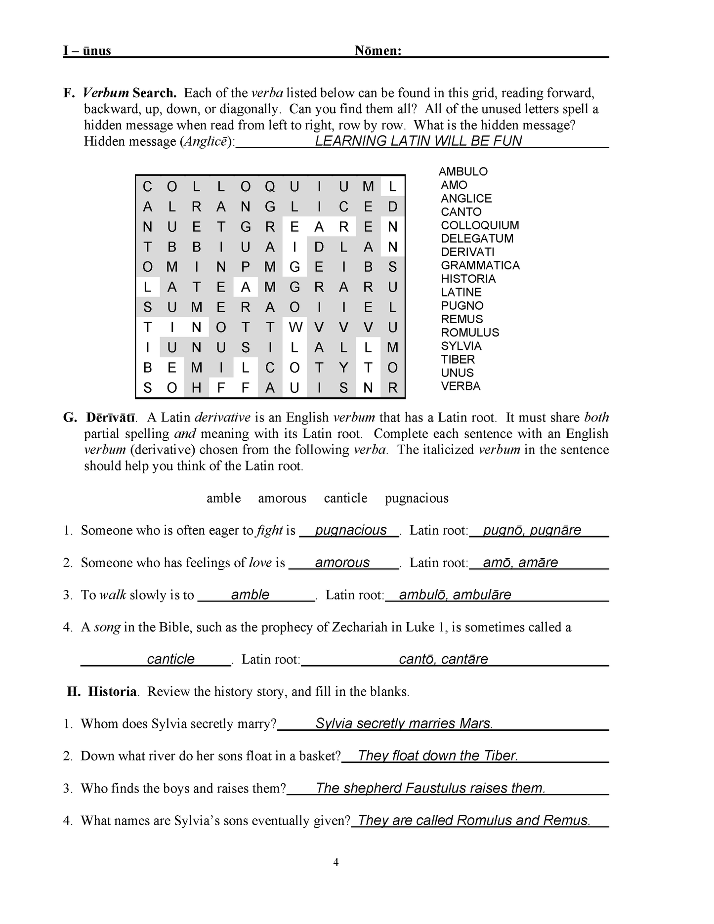 Schola Latina (Key 1): A Two-Year Interactive Latin Curriculum
