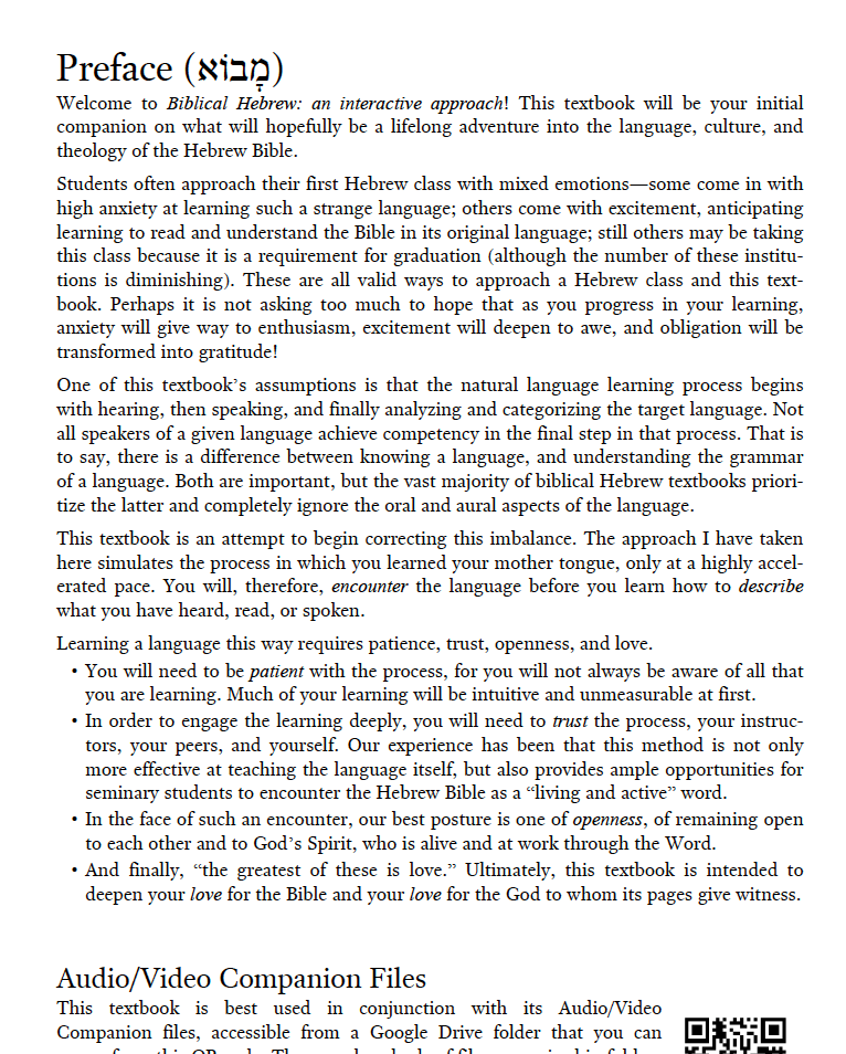 Biblical Hebrew: An Interactive Approach, REVISED and EXPANDED Edition