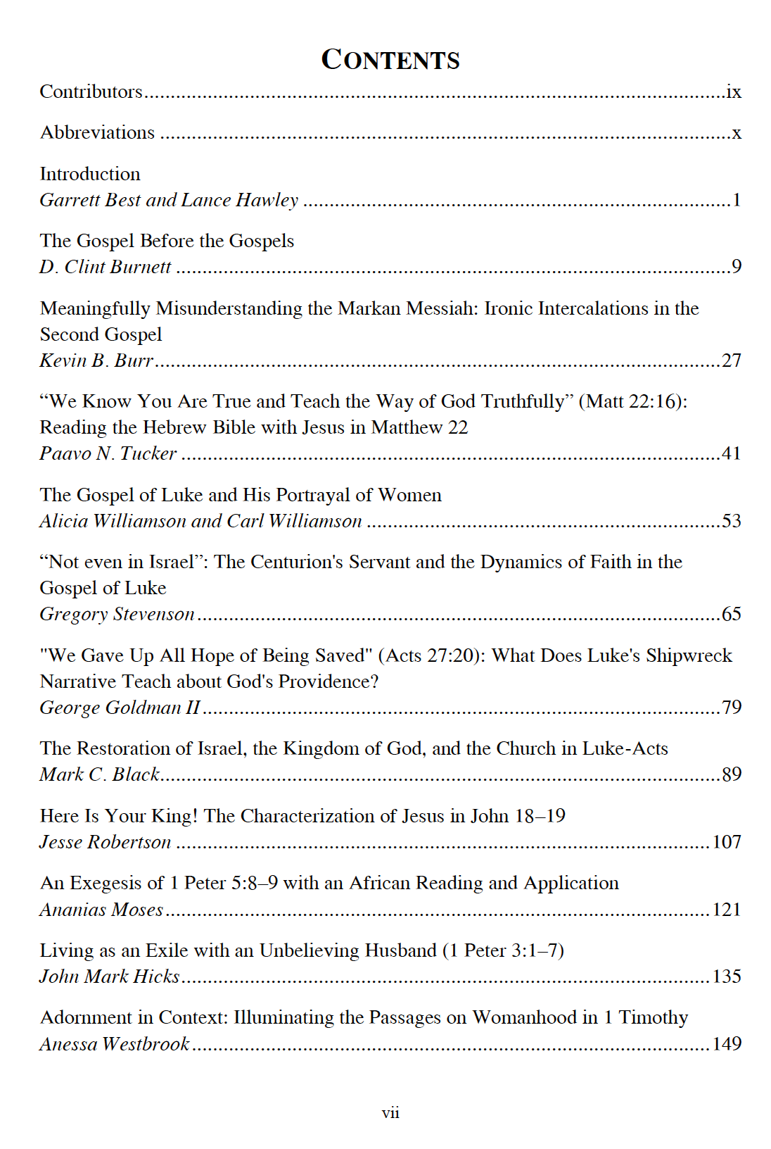 Teaching God's Sons and Daughters: Essays in Honor of Allen Black