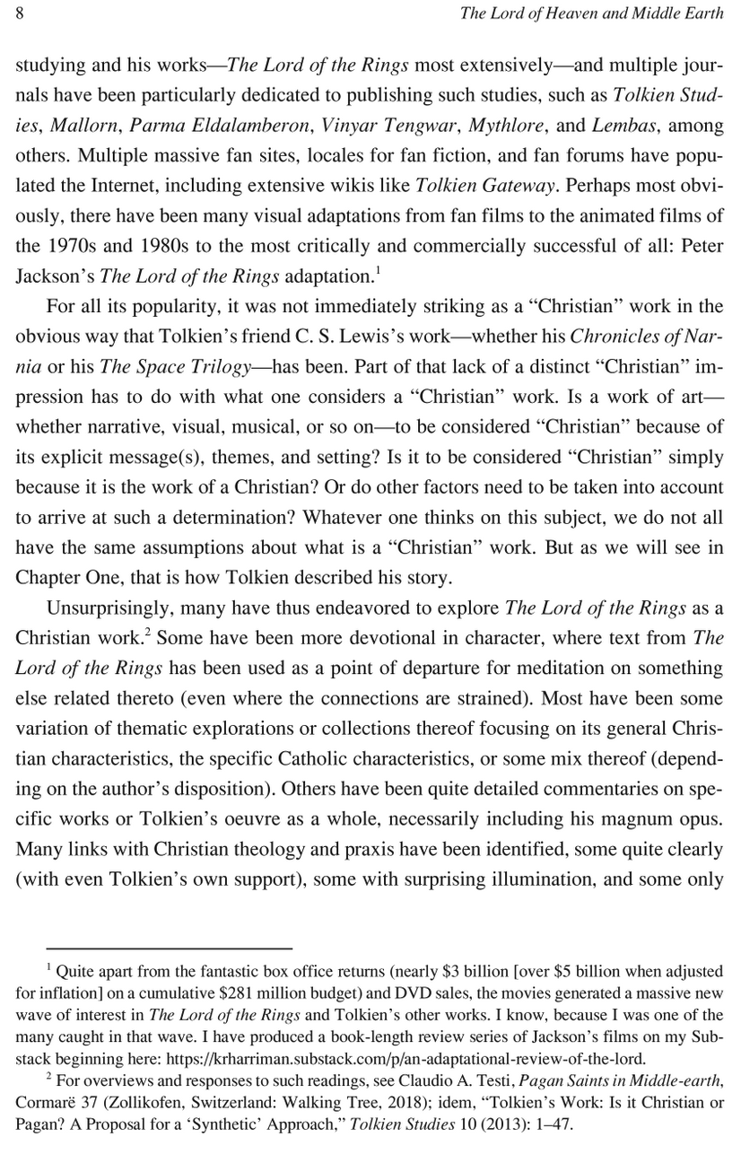 The Lord of Heaven and Middle-Earth: A Commentary on Tolkien’s Theological-Ethical Framework in The Lord of the Rings