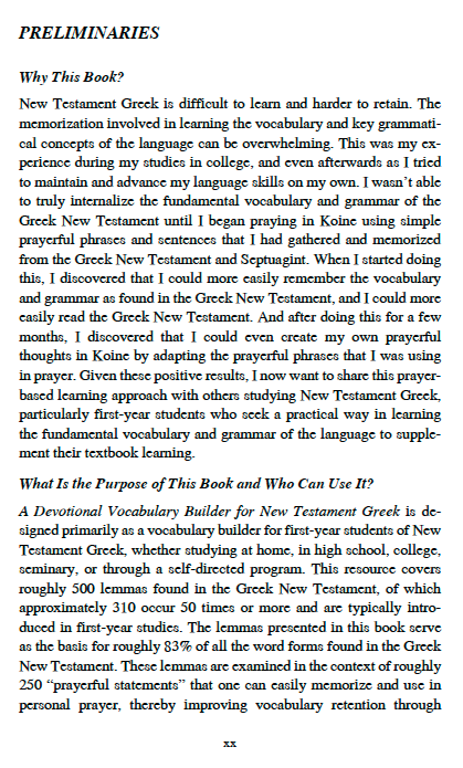 A Devotional Vocabulary Builder for New Testament Greek, Volume 1: Lemmas Occurring 50 Times or More