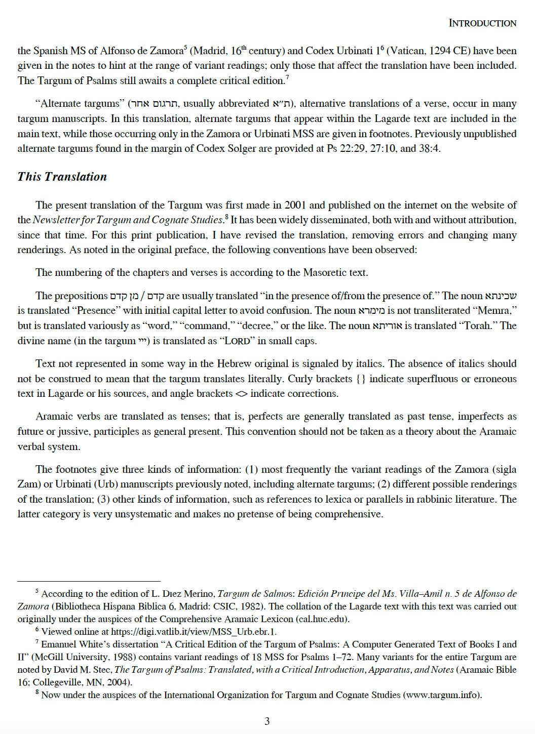 The Targum of Psalms: Text and Translation