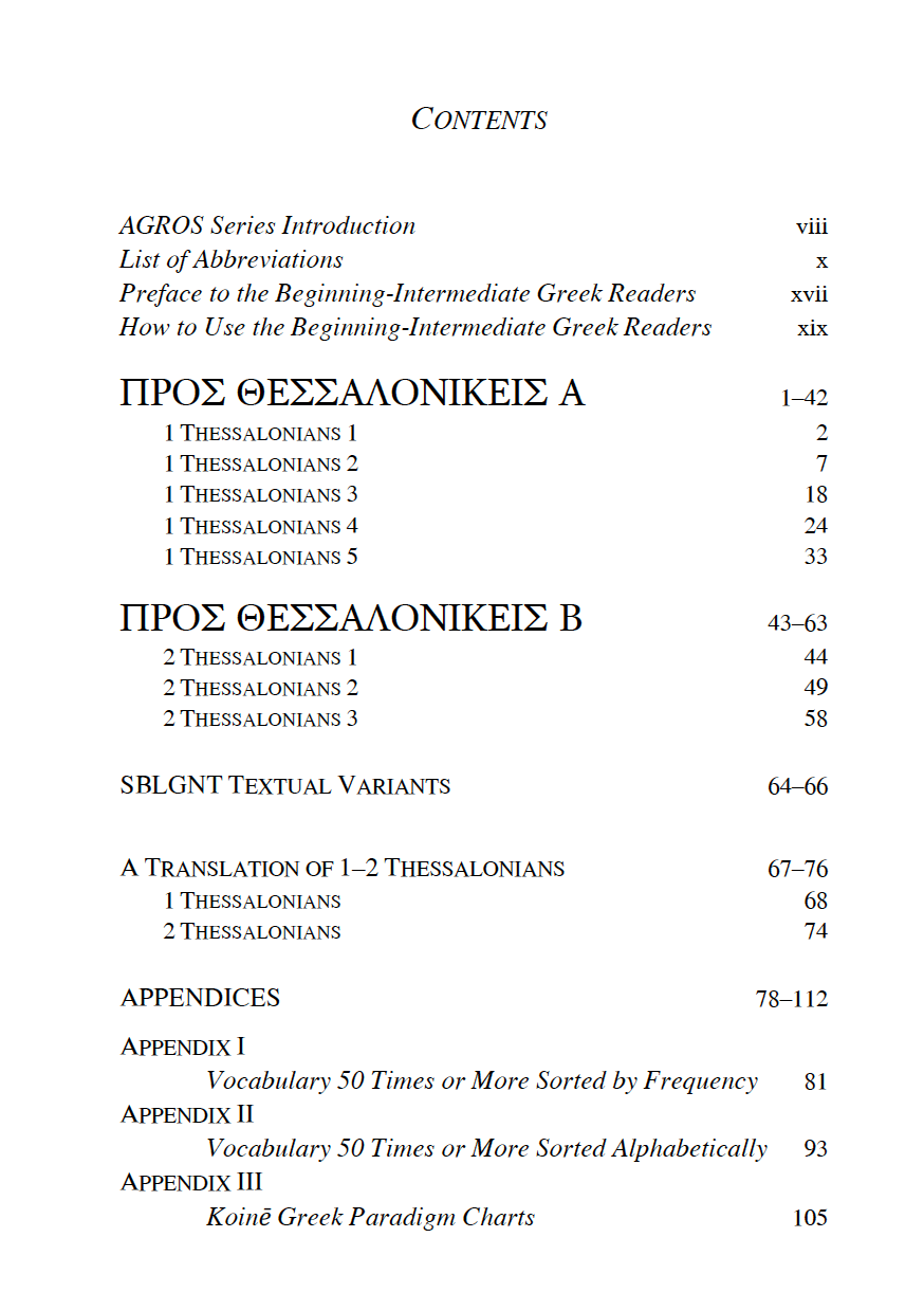 1–2 Thessalonians: A Beginning-Intermediate Greek Reader (with a Translation)