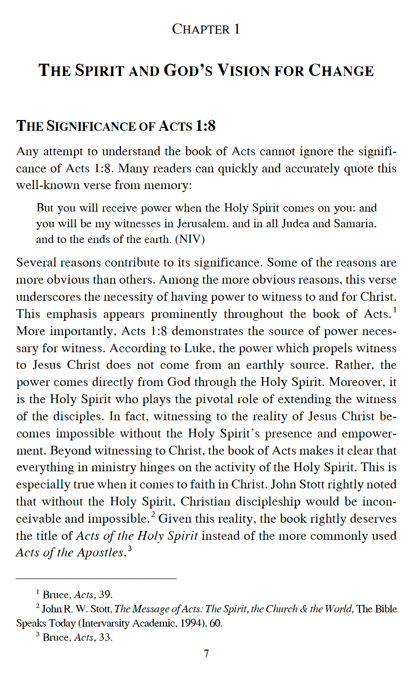 The Spirit of Change: Perspectives on the Changing Church in the Book of Acts by Anthony J. Headley